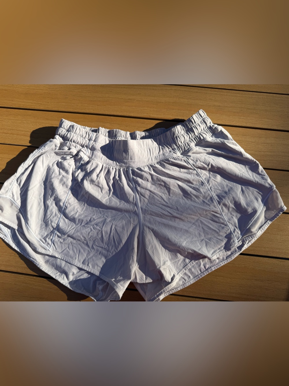 lululemon athletica light blue, lined Hotty Hot size 8 athletic shorts